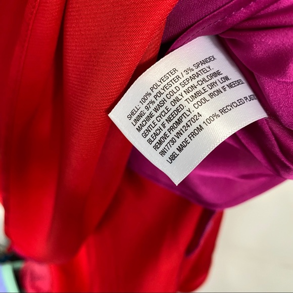 CUSHNIE Target Colorblock Satin Midi Slip Dress - Picture 8 of 12